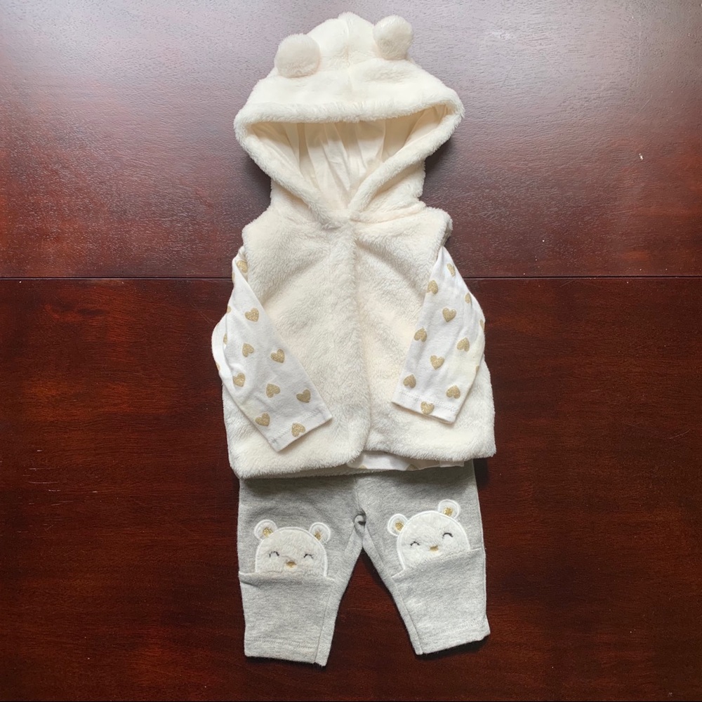 Bear vest and sweat pants set